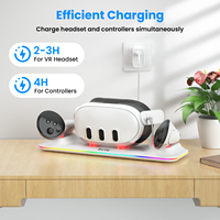 Chargeur LED RGB sécurisé, accessoires tiers, accessoires VR 3 de haute qualité, station de charge pour Meta