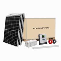 Kit de Sistema de Energía Solar Monocristalina de 10KW con Controlador de Carga MPPT, Batería de Iones de Litio y Onda Sinusoidal Pura