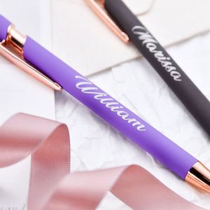 New Arrival Customized Logo Durable Stylus <b>Pen</b> Advertising Gift Ballpoint Wholesale Luxury Rose <b>Gold</b> Metal Promotion <b>Pen</b> Blue - Product Image 2