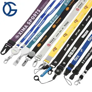 Lanyard Kaarthouder Promotionele Hals Warmteoverdracht Printsleutels Nylon Telefoon Custom Sleutelhanger Logo Polyester Lanyards