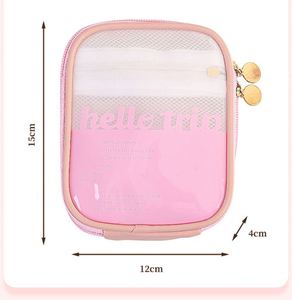 Sac cosmétique personnalisé en PVC transparent, trousse de toilette grande capacité, rangement de voyage, logo personnalisé - Product Image 3