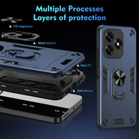 Coque de téléphone portable For Honor X6e/X7e/600 avec béquille magnétique rotative intégrée, protection de l'appareil photo, antichoc, anti-chute