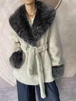 Manteau en cuir épais tendance à col en V, taille cintrée, de haute qualité, pour l'automne et l'hiver 2026