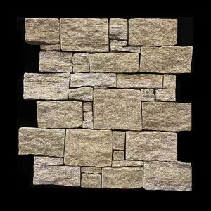 Revestimento de parede de pedra natural de pedra de borda rústica para decoração de paredes exteriores