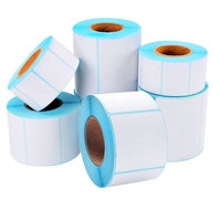 Rollo de etiquetas térmicas adhesivas de papel con código de barras para impresoras de código de barras