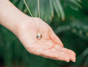 قلادة أولية مع هدية وصيفة العروس العصرية قلادة من حجر الميلاد الأصلي لها - Product Image 5