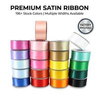 Pita Satin Ramah Lingkungan Daur Ulang 38mm Cetak Logo Kustom Grosir Pabrik Pita Satin 1.5" Cetak 3D Timbul Tinggi MOQ 3000 Yard