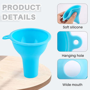 सिलिकॉन फूड फनल लचीला सॉस कैनिंग फनल मसाले और तरल हस्तांतरण के लिए बहु-रंग चौड़ा मुंह फनल फनल - Product Image 3