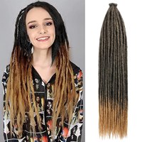 100% fatti a mano 36 ''lunghi Afro crespo crespi per capelli Reggae Hip-hop Ombre artificiali Locs Dreadlocks extension