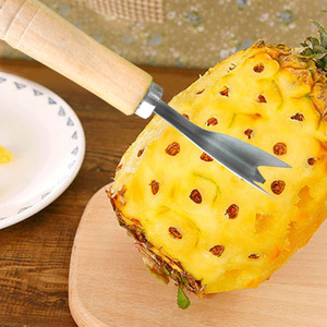 Stainless Steel Pineapple Peeler Multi Function Fruit Tool With Wooden Handle For Easy Peeling And Eye Removal - Product Image 4