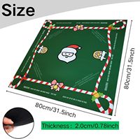 Tapis de Mahjong Américain Haut de Gamme 80x80cm (31.5x31.5 pouces) Thème Charleston Bleu Floral Lanterne Poker Casino Jeux d'argent