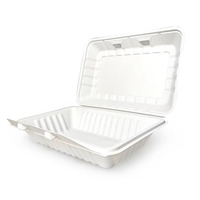 Nouvelles boîtes à lunch rectangulaires en plastique pour restaurant, contenants alimentaires jetables à emporter avec couvercles