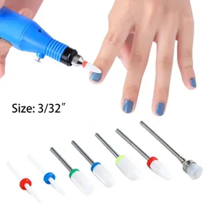 Aokitec Lega di Acciaio di Tungsteno Rotary Burr Accessori Manicure Rettifica Nail Drill Bit Set