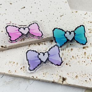 Accessoires de coiffure pour cosplay de jeu NEEDY GIRL OVERDOSE KAnge Ame Rain, pinces à cheveux en acrylique avec nœud papillon coloré, bijoux, 3 pièces/ensemble - Product Image 1