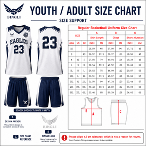 Maglie per Squadre Scolastiche per Bambini, Sublimazione Completa, Blu Navy e Bianco, Stemma Scolastico Personalizzato, Logo, Nome e Numero Inclusi, 100% Poliestere, Asciugatura Rapida - Product Image 5