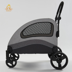EUR PET toptan büyük bebek evcil hayvan arabası seyahat açık lüks köpek arabası katlanır Pet arabası köpek sepeti - Product Image 4