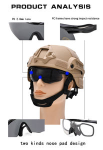 نظارات أمان تكتيكية <span class=keywords><strong>EN166</strong></span> CS مضادة للانفجار بعدسات ثلاثية PC UV400 للرماية قابلة للتخصيص OEM باللون الأسود لحماية العين - Product Image 3
