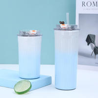 Mug de voyage personnalisé de 500 ml à double paroi isolé sous vide en acier inoxydable écologique avec motif floral
