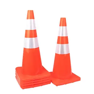 28" Orange Safety Cones Field Marker Supplier 70CM Orange Reflective PVC With Black Base Traffic Safety Top Sale 700mm Rode Cone