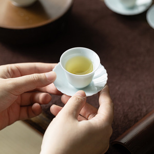 Guanlan Chrysanthemum <b>Tea</b> Coaster Porcelain Round Yingqing Color Heat Insulation Mat For Kung Fu <b>Tea</b> <b>Set</b> - Product Image 2