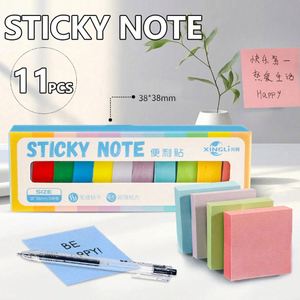 11 blocs de notas adhesivas pequeñas, 100 hojas/unidad, autoadhesivas, para niños, regreso a clases, reutilizables - Product Image 4