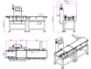 Báscula Dinámica Multifuncional de Banda Transportadora 3000G, Máquina de Pesaje de 0.1 kg con Rechazador de Empuje - Product Image 4