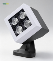 Projecteur LED carré d'extérieur, étanche IP65, lampe murale extérieure, boîtier en aluminium, éclairage paysager pour jardin et cour