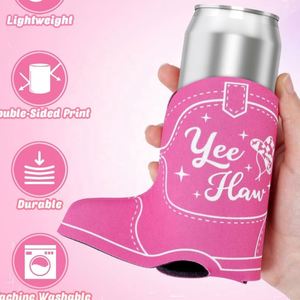 Neoprene Boots Shape Beer Can Cooler Bag Slim Sublimation Cowboy Shoe Holder - Product Image 4