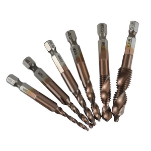 Hss Co Metric Chip Free Machine Taps M3x0.5 To M8x1.25 1/4 Hex Shank Integrated Drill And Tap For Steel - Product Image 1