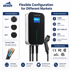 BESEN 220V EV-Ladestation OEM 32A 7kW <span class=keywords><strong>WALLBOX</strong></span> FABRIK mit Vollständigem Sicherheitsschutz - Product Image 4