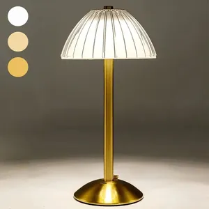 Cordless LED Table Lamp Rechargeable Desk Lamps Stepless Dimming Metal USB Table Light For Restaurant