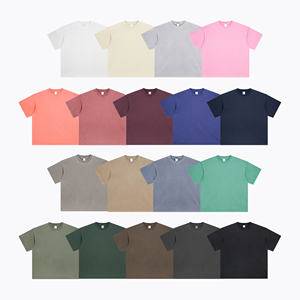 Camiseta de gran tamaño para hombre con lavado ácido y logotipo personalizado de algodón 100%, ropa de calle 250GSM, camiseta informal con cuello acanalado y hombros caídos - Product Image 5