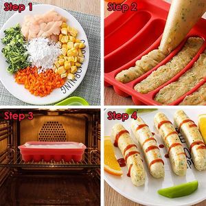 Hot Dog <b>Silicone</b> Mould <b>Baking</b> Tools Set Food Grade Cooking Mold for Sausage DIY Kitchen Rubber Hot Dog Mold - Product Image 4
