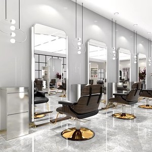 Miroir LED <span class=keywords><strong>double</strong></span> face pour la coupe de cheveux Station de salon moderne pour le salon de salon - Product Image 3