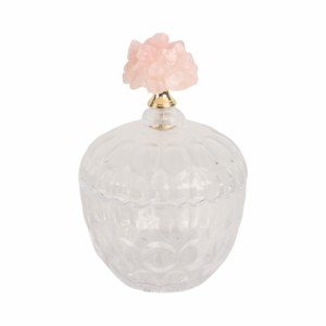 Bottiglia decorativa in vetro con coperchio in pietra per la casa, soggiorno, camera da letto, sala da pranzo, vaso per fiori - Product Image 1