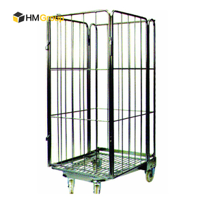 Entrepôt de stockage en acier robuste, grillage logistique à 4 côtés, cage à rouleaux empilable pliante personnalisée - Product Image 2