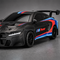 Nouveautés 2026 : Voiture de course télécommandée électrique mini 2.4G en alliage à l'échelle 1:64 avec phares LED, voiture RC de drift de bureau pour enfants
