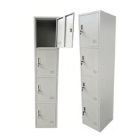 Casier métallique moderne à 4 niveaux et 4 portes, peu encombrant, verrouillable, pour rangement d'objets, prix usine, idéal pour vestiaires de personnel de salle de sport