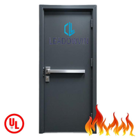 Porte de sécurité commerciale en acier ignifuge conforme UL 10C, avec dispositif anti-panique robuste, porte métallique creuse Vision Lite