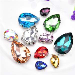 May chaton montee hạt may beading Topaz Tinh thể thủy tinh Rhinestone với kim loại Claw cơ sở - Product Image 1