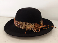 Bandeau de chapeau en plumes de coq naturelles lavées, avec franges et ruban, pour hommes et femmes, style cowboy, fedora, accessoire de coiffure et de costume