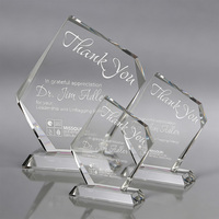 Plaque de trophée en cristal de haute qualité avec base transparente, cadeaux de bienvenue, décoration de bureau