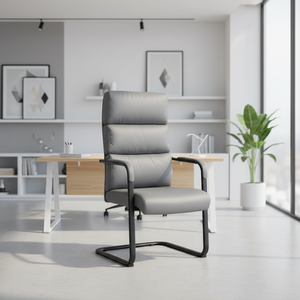 Chaise de <span class=keywords><strong>bureau</strong></span> ergonomique en cuir, dossier haut en maille respirante, design de luxe léger, pour salle de conférence, réception, dortoir - Product Image 1