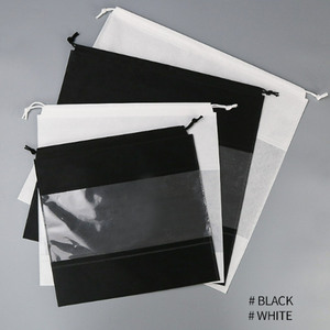 Sacs de voyage personnalisés, grands, transparents, anti-poussière, en tissu non tissé, pour chaussures, pantoufles, doudounes, avec cordon de serrage - Product Image 3