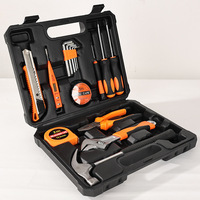Ensemble d'outils à main professionnels de 16 pièces en acier à haute teneur en carbone, kit de quincaillerie avec étui rigide pour la réparation automobile, les travaux de bricolage et les situations d'urgence