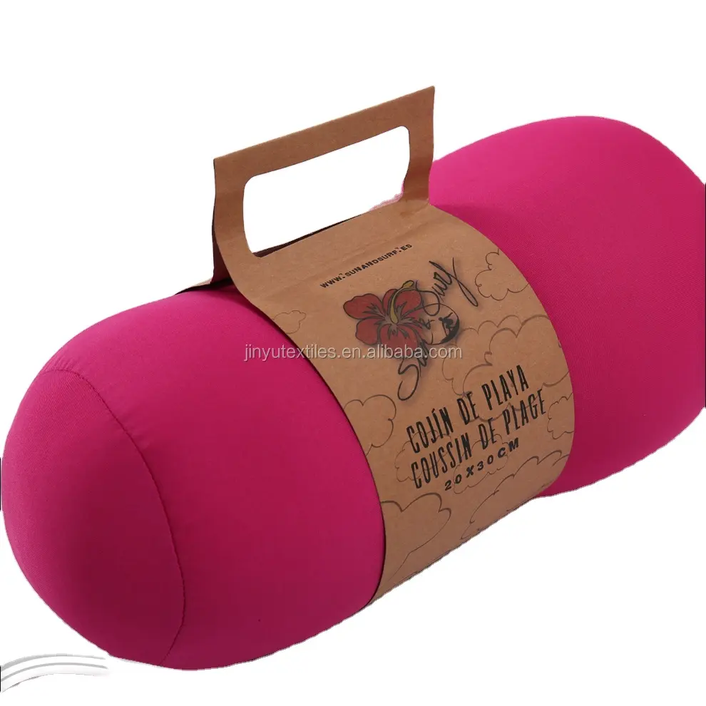 Round Microbead pillow Bolster Squishy Flexible Hypoal Roll Pillow car seat lumbar cushion