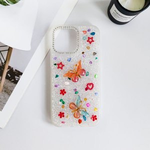 เคส TPU ลายผีเสื้อกากเพชรสุดหรูสำหรับ <span class=keywords><strong>iPhone</strong></span> 14 13 Pro พีซีวัสดุออกแบบโลโก้ได้ตามต้องการสำหรับเคส <span class=keywords><strong>iPhone</strong></span> - Product Image 2