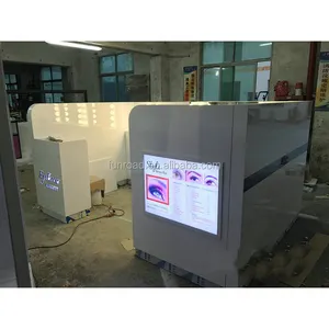 Kiosk Làm Đẹp Lông Mày Và Lông Mi Nhỏ Màu Trắng Đơn Giản Thanh Kẻ Mày Phong Cách Thiết Kế Trang Trí Trung Tâm Mua Sắm Ý Tưởng Kiosk Xâu Lông Mày