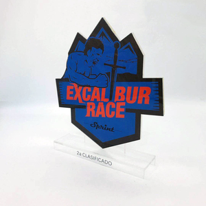 Placa de Premio Artística Única de Acrílico con Impresión 4C, Copa de Madera Grabada con Láser con Diseño de Trofeo para Medalla de Recuerdo - Product Image 2