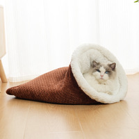 Sac de couchage pour chat personnalisé, lavable, pas cher, pour l'hiver, tente-caverne douillette pour chatons, tunnel de jeu pour animaux de compagnie, lit-caverne pour chat